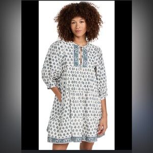 Elegant Blue Floral Mini Dress